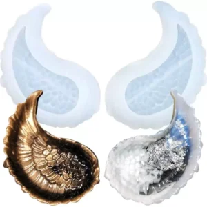 2 Moldes de silicona con forma de alas de ángeles