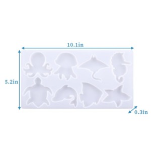 Molde de silicona con formas de animales marinos