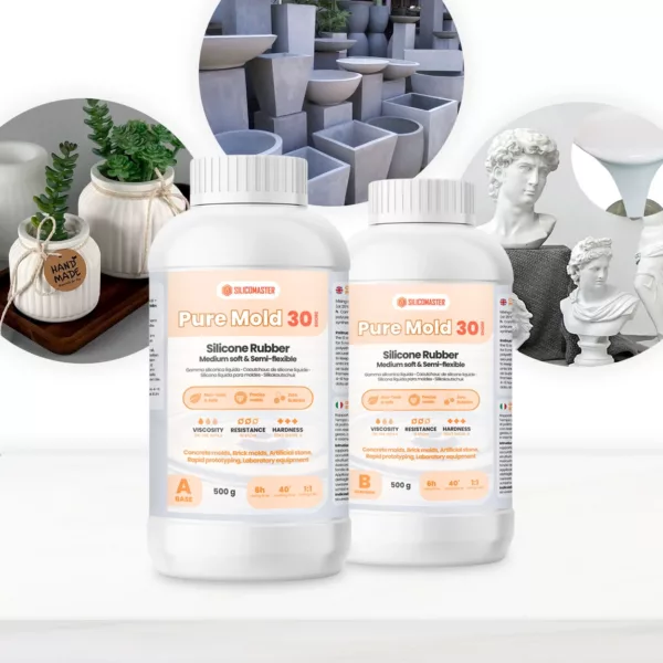 Cómo hacer moldes con silicona rápida para moldes: tutorial paso a paso 2 Pure Mould 30 Shores – Silicona para Edificación y Construcción