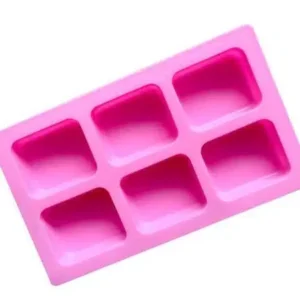 Molde de 6 pastillas de jabón de esquinas redondeadas