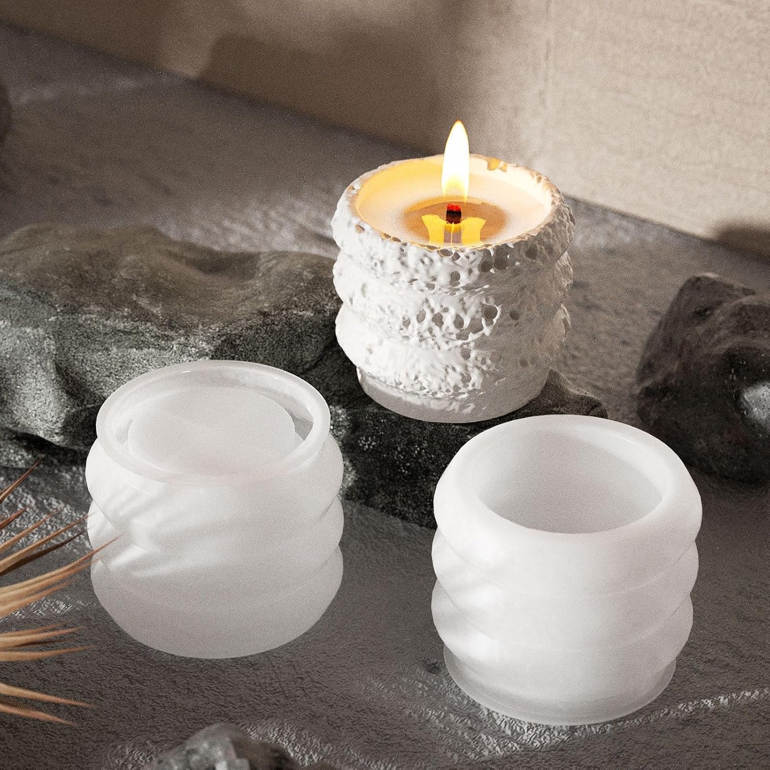 Cómo Hacer Velas con Molde de Silicona para Velas: Tutorial Paso a Paso 2 Molde para velas con textura ondulada