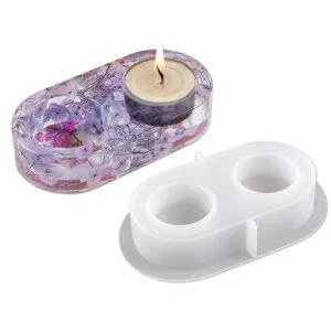 Molde portavelas base doble