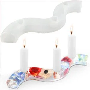 Molde portavela triple ondular