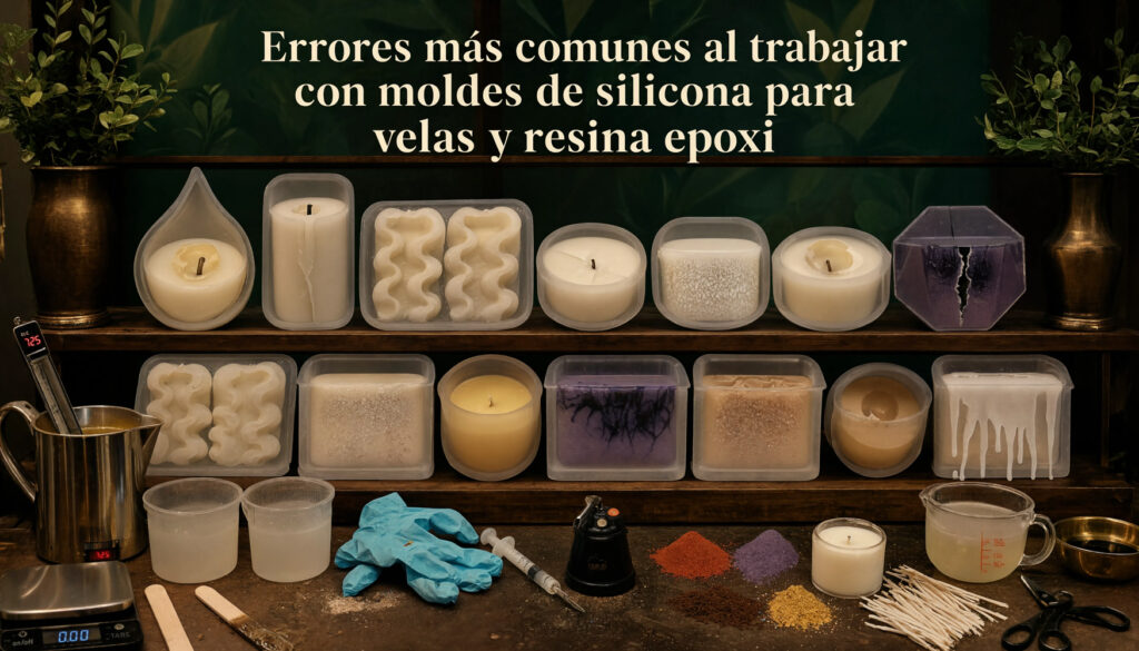 Errores más comunes al trabajar con moldes de silicona para velas y resina epoxi: consejos y soluciones 23 Errores velas y resina