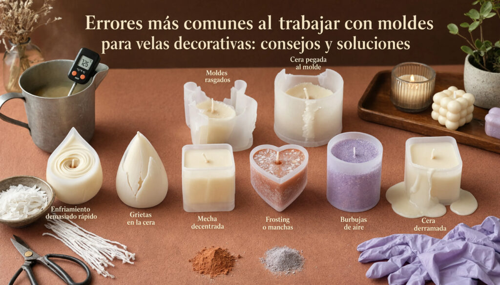 Errores más comunes al trabajar con moldes para velas decorativas: consejos y soluciones 15 Fallos moldes velas