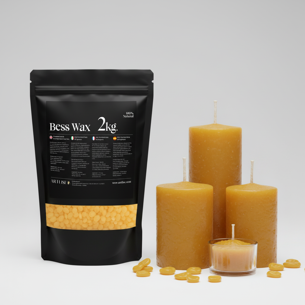 Errores más comunes al trabajar con cera de abeja para velas artesanales: consejos y soluciones 2 Firefly Gemini Flash ahora hazme una imagen publicitaria con una representacion del producto junto a su ac 508378
