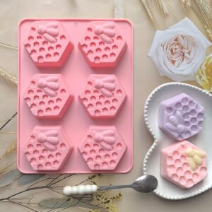 Molde de silicona panal con abeja 6 cavidades