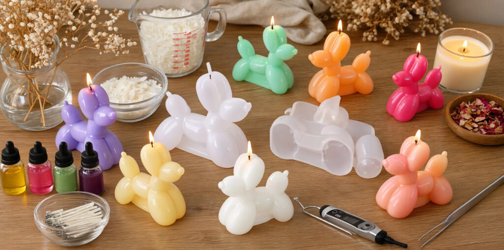 Cómo elegir molde de silicona para velas y resina con forma de perro: la guía definitiva para crear piezas perfectas 18 Montaje velas perro globo molde