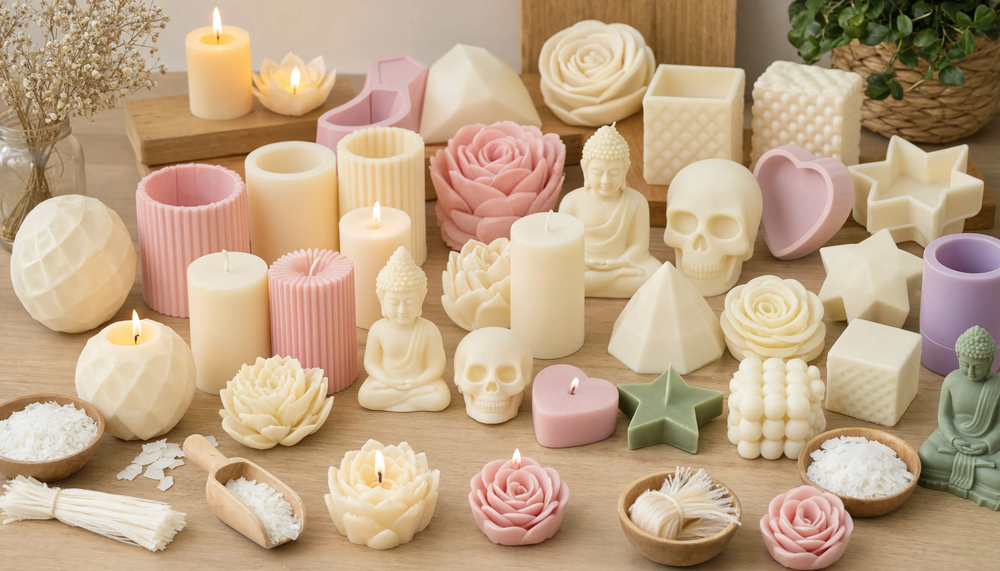 Cómo elegir moldes para velas decorativas: La guía definitiva para crear piezas únicas sin errores 34 Muchos moldes diferentes para velas v2