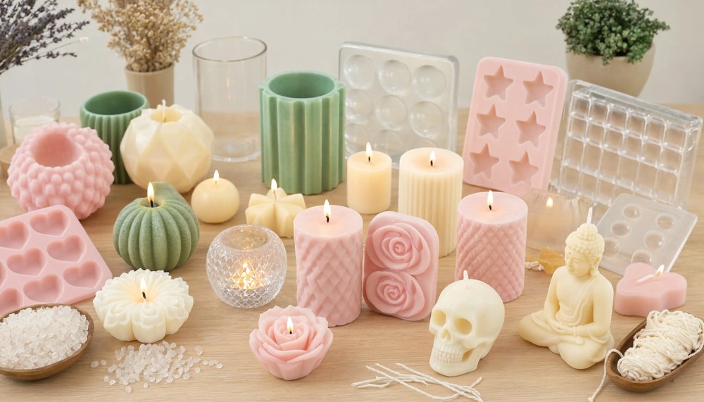 Errores más comunes al trabajar con moldes de silicona para velas: consejos y soluciones 23 Muchos moldes diferentes para velas v3