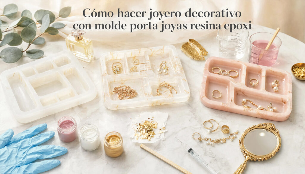 Errores más comunes al trabajar con molde porta joyas resina epoxi: consejos y soluciones 1 Porta joyas m rmol dorado