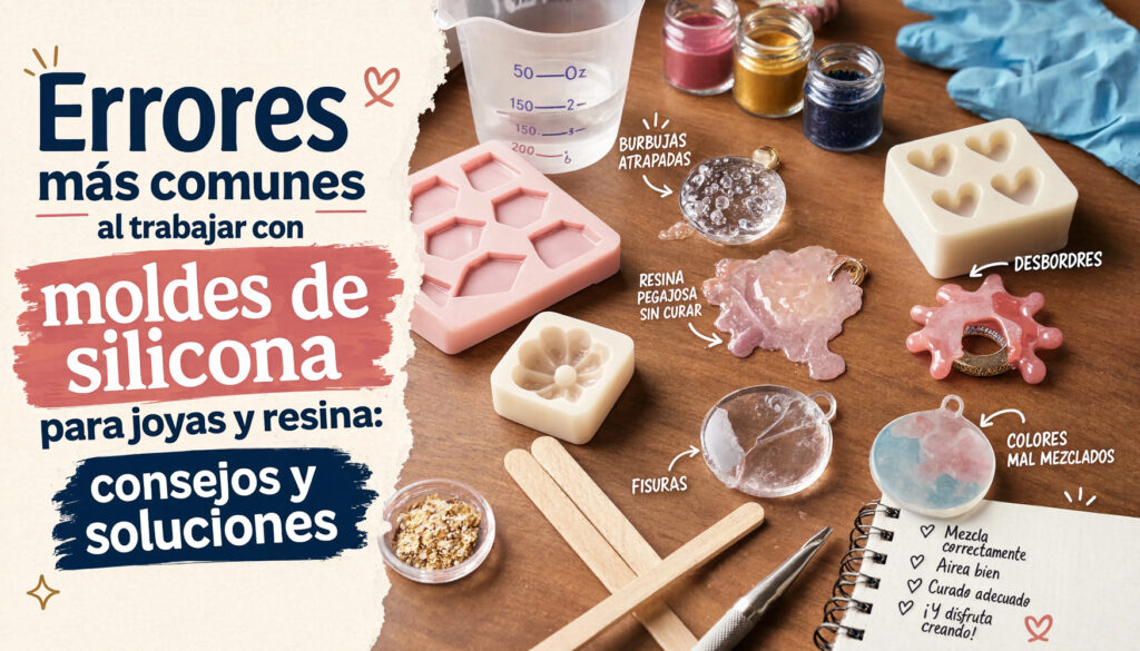 Errores más comunes al trabajar con moldes de silicona para joyas y resina: consejos y soluciones 16 Portada errores joyas resina