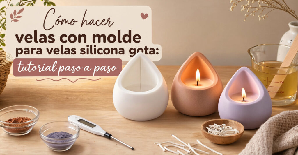 Cómo hacer velas con molde para velas silicona gota: tutorial paso a paso 1 Portada tutorial velas molde gota v2
