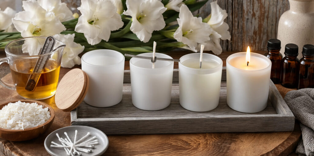 Cómo Hacer Velas Artesanales en Recipientes para Velas Artesanales: Tutorial Paso a Paso 14 Tutorial velas artesanales recipiente blanco v2