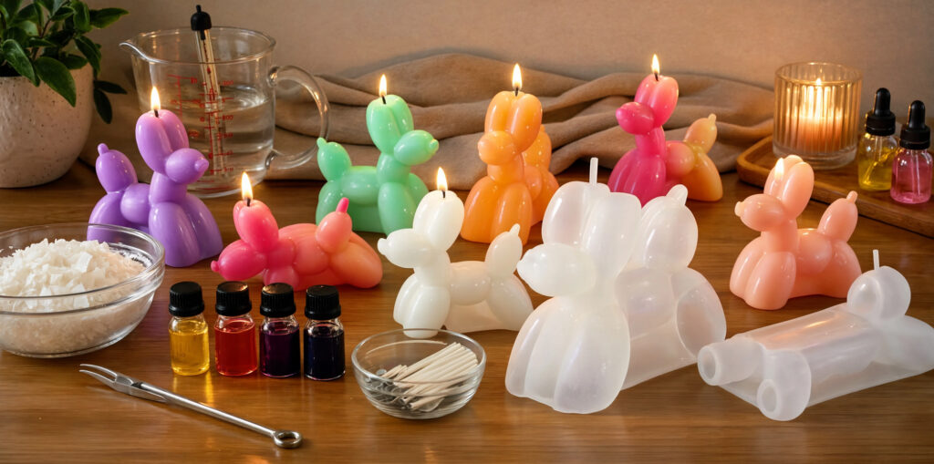 Tutorial velas perro globo molde silicona