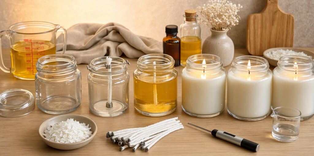 Cómo hacer velas artesanales en recipientes para velas 500ml: tutorial paso a paso 1 Tutorial velas tarro cristal 500ml
